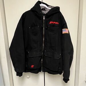 Snap On Jacket Mens 2XLarge Black Canvas Heavy Duty Work Wear